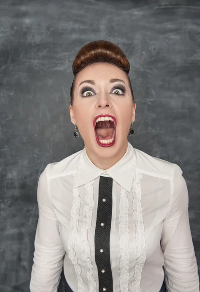 Angry screaming woman — Stock Photo, Image