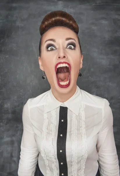 Angry screaming woman — Stock Photo, Image
