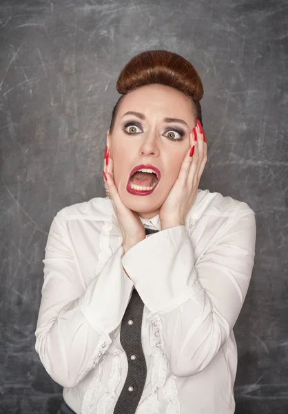 Scared teacher — Stock Photo, Image