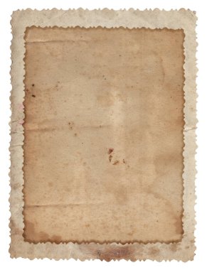 Lekeleri ve çizikleri olan eski, kaba doku retro kağıdı izole edilmiş.