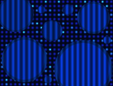 Parlak neon daireli soyut illüstrasyon mavi mozaik arkaplan