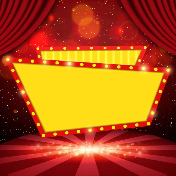 Sunum, konser ve tasarım için geçmişe dönük pankartı olan lüks kırmızı parlayan vektör arkaplanı