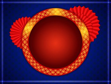 Vektör Çin yeni yıl illüstrasyon mavi süs arkaplan Asyalı elementler ve yuvarlak afiş