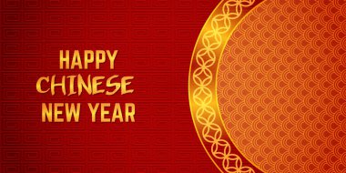 Vektör Çin yeni yıl illüstrasyonu Asyalı elementlerle kırmızı süs arka planı