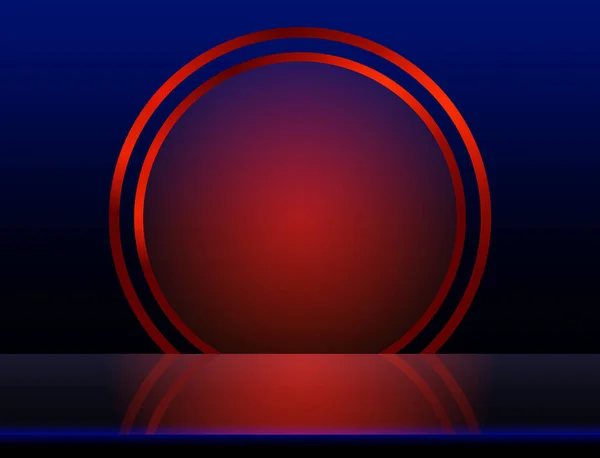 Vector Lege Blauwe Neon Glans Tafel Kamerwand Achtergrond Met Rode — Stockvector