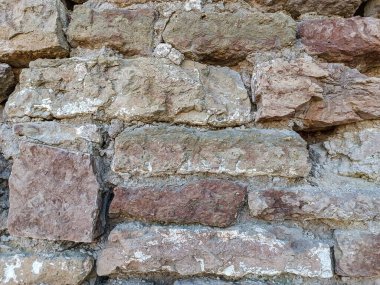 Tasarım için eski, antika tuğla duvar arkaplanı