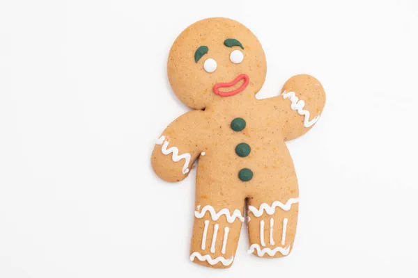 Koekje Gingerbread Man Klassiek Versierd Koekje — Stockfoto