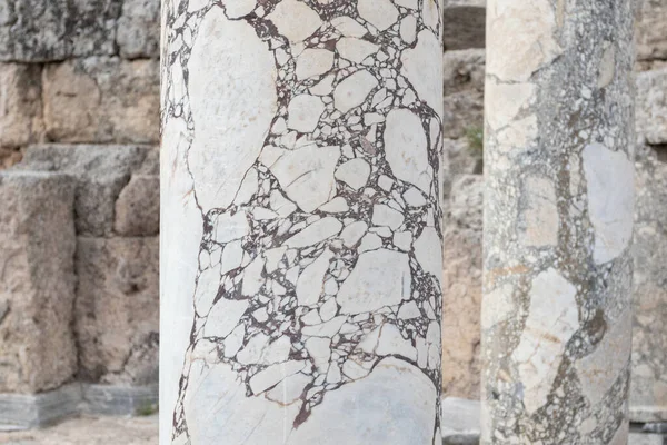 Μαρμάρινοι Κίονες Στα Ερείπια Της Αρχαίας Πόλης Της Περγκέ Antalya — Φωτογραφία Αρχείου
