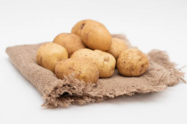 Frische Neue Kartoffeln Sacksack — Stockfoto