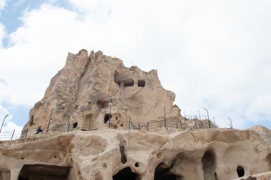Kapadokya 'daki Uchisar Kalesi. Nevsehir Eyaleti. Türkiye.