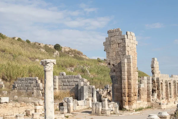 古老的城市Perge 古罗马文明的残余 — 图库照片