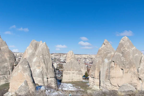 Kövek Cappadocia Völgyben Hegyvidéki Táj Cappadociában — Stock Fotó