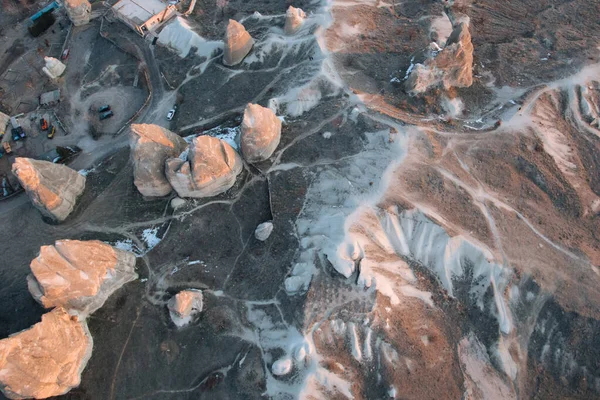 Dolina Kapadocji Wysokości Lotu Balonem Ogrzane Powietrze — Zdjęcie stockowe