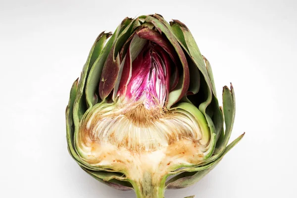 Fresh Raw Half Cut Artichokes Closeup Stock Image