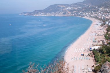 Alanya 'daki Kleopatra plajında hava manzarası