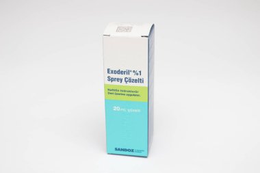 Tırnak mantarı için Exoderil ilacı. Antalya, Türkiye - 02.09.2022