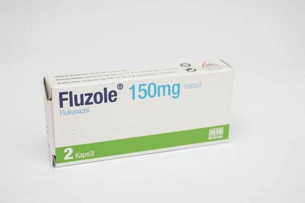 Packaging Fluzol Tablets Antalya Turkey 2022 — Stock Photo, Image