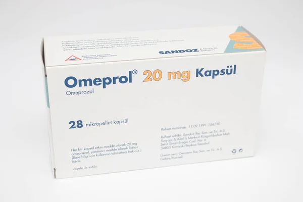 Omeprazol Capsules Stomach Antalya Turkey 2022 — Stock Photo, Image