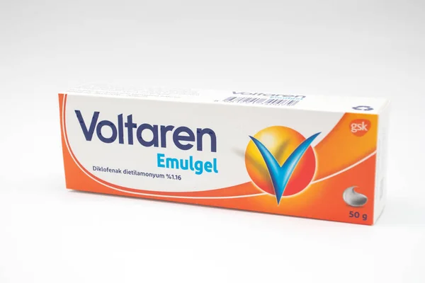 Opakowanie Produktu Voltaren Emulgel Diklofenak Antalya Turcja 2022 — Zdjęcie stockowe