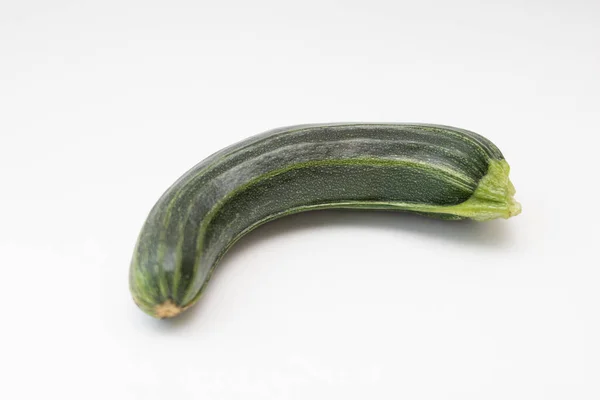 Calabaza Verde Torcida Sobre Fondo Blanco — Foto de Stock