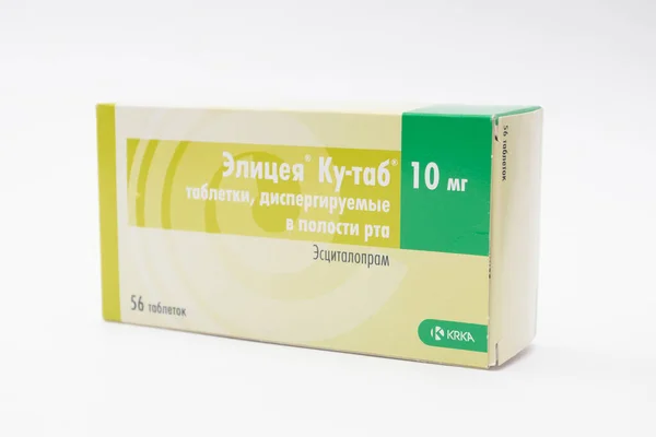 Boxes Escitalopram Elicea Antidepressant Tablet Russia Krasnoyarsk 2022 — Stock Photo, Image