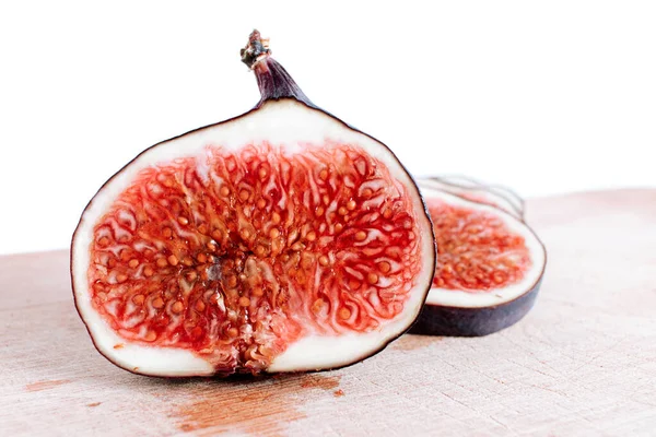 Fresh Cut Sliced Figs Board — Stock Photo, Image