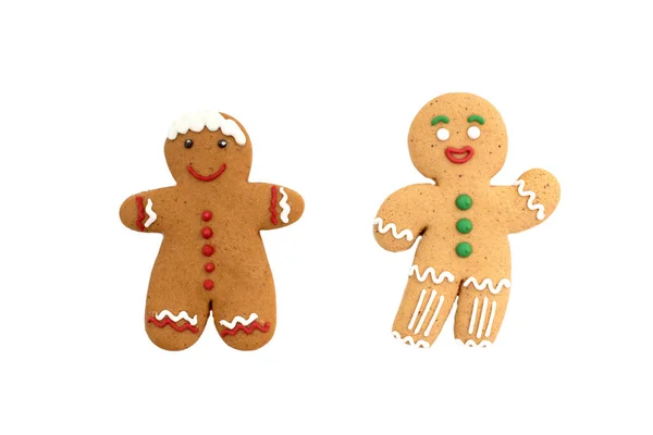 Gingerbread Christmas Cookies Mens White Background — Stock Photo, Image