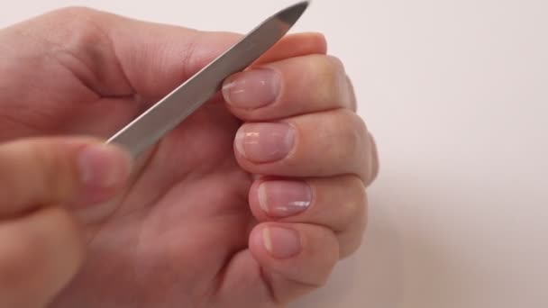 Donna Limatura Unghie Fare Manicure — Video Stock