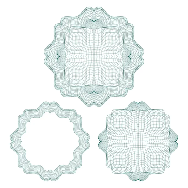 Ensemble de rosettes guillochées vectorielles — Image vectorielle