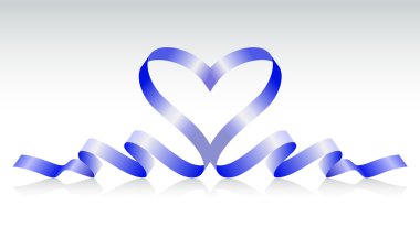 mavi kurdele kalp şeklinde