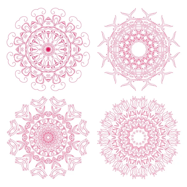 花のロゼットのセット — ストックベクタ