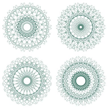 vektör Guillochlu rozet kümesi