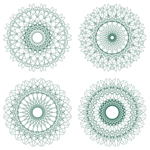 Set di rosette guilloché vettoriali — Vettoriale Stock