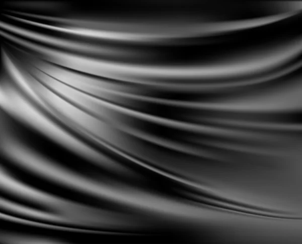 Noir abstrait fond rideau de satin — Image vectorielle