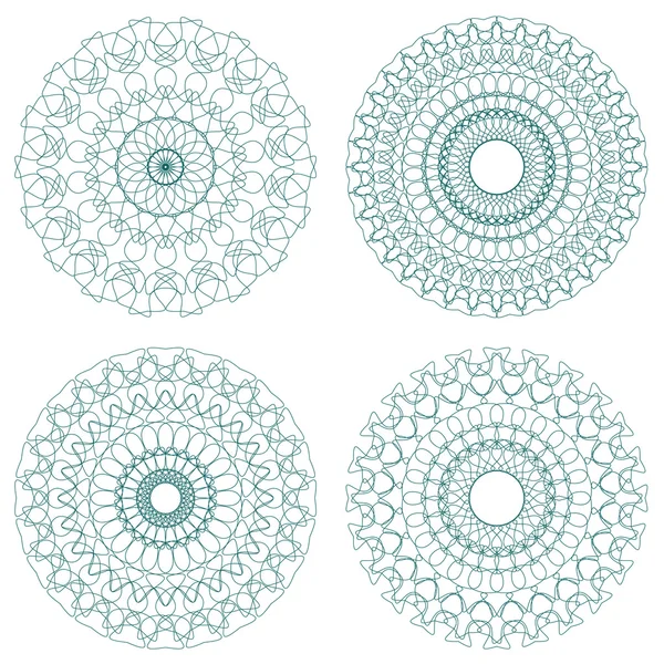 Ensemble de rosettes guillochées vectorielles — Image vectorielle