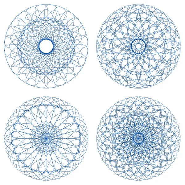 Vektör Guillochlu rozet kümesi — Stok Vektör