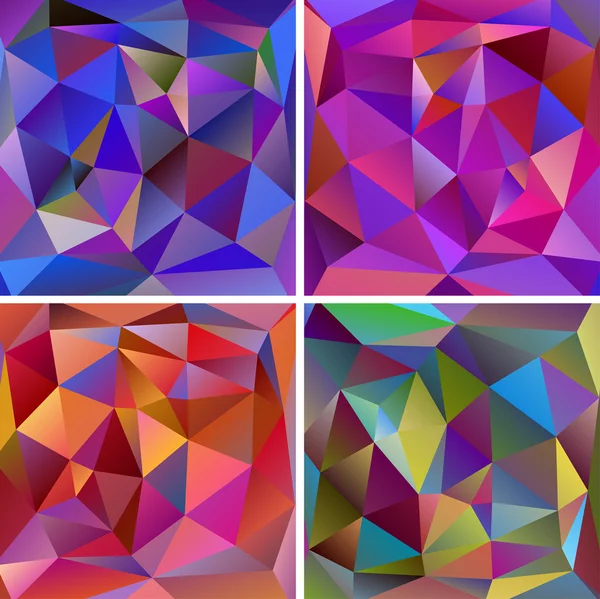Set van abstracte driehoek achtergronden — Stockvector