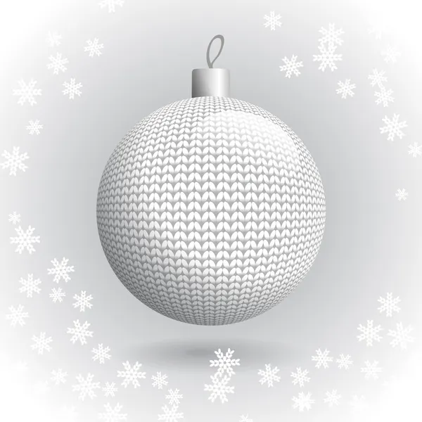 Knitted Christmas Ball — Stockový vektor