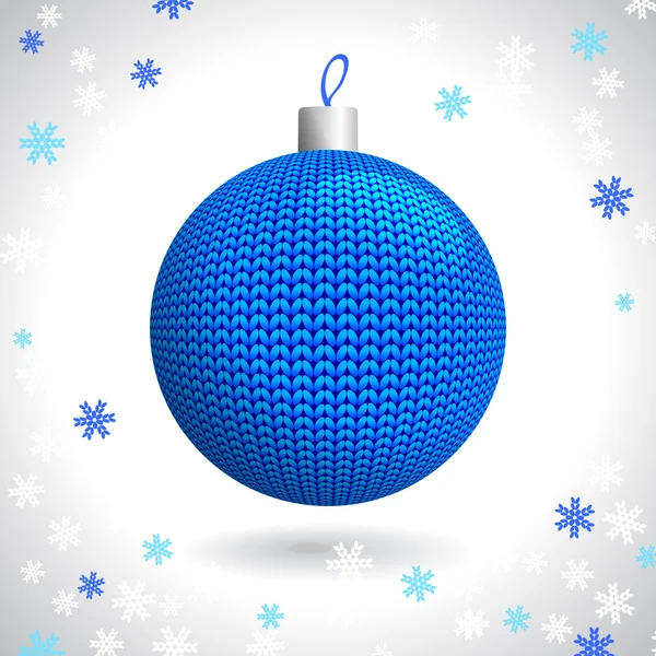 Knitted Christmas Ball — Stock Vector