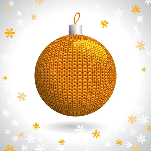 Knitted Christmas Ball — Stock Vector