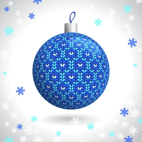 Knitted Christmas Ball — Stock Vector