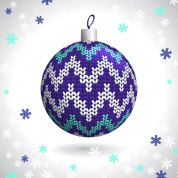Knitted Christmas Ball — Stock Vector