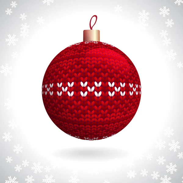 Gestrickte Weihnachtskugel — Stockvektor