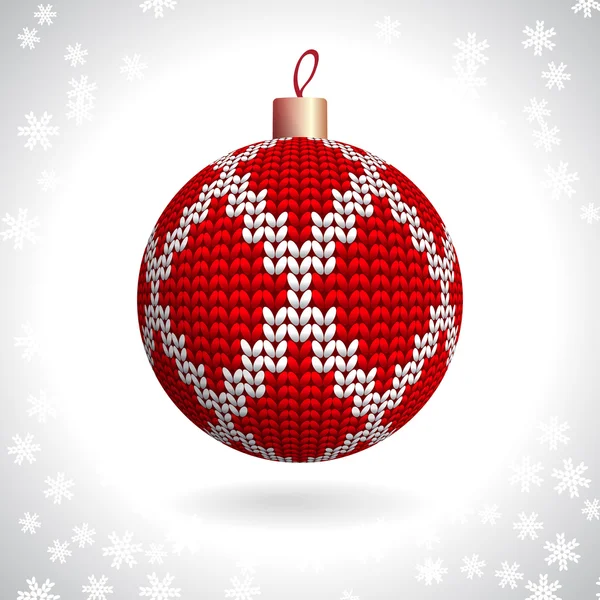 Knitted Christmas Ball — Stock Vector