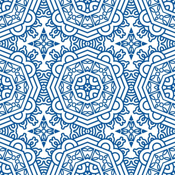 Seamless Blue Retro Pattern Background — Stock Vector