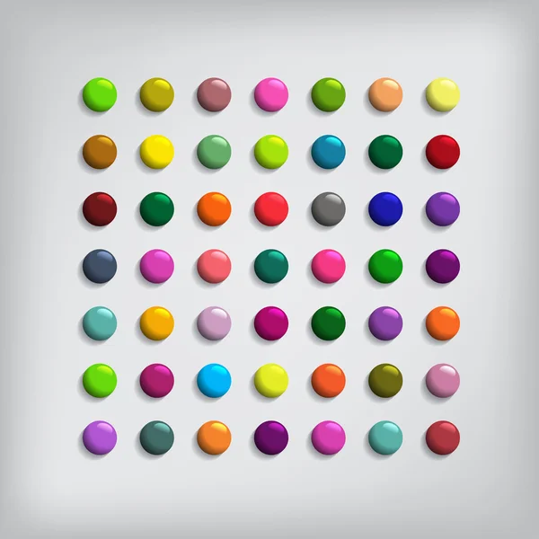 Σύνολο γύρου πολύχρωμα κουμπιά — Διανυσματικό Αρχείο