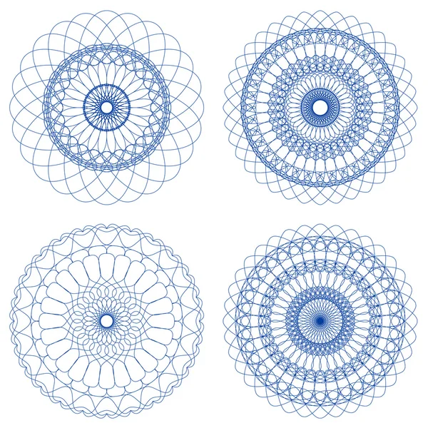 Set di rosette guilloché vettoriali — Vettoriale Stock