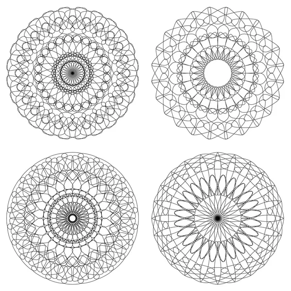 Set di rosette guilloché vettoriali — Vettoriale Stock