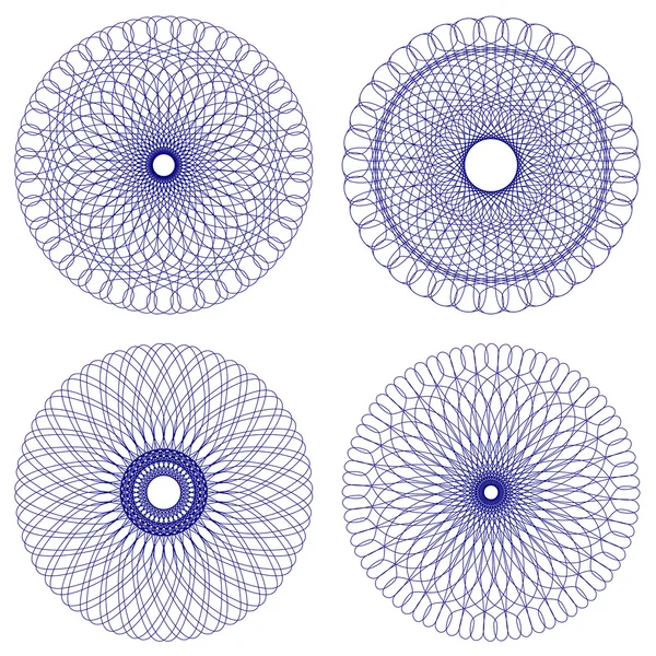 Set di rosette guilloché vettoriali — Vettoriale Stock