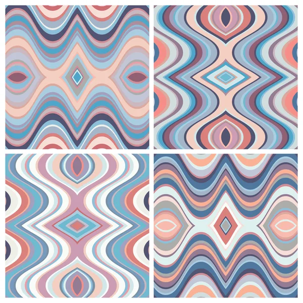 Set of Vector Seamless Abstract Wavy Backgrounds — Stock Vector